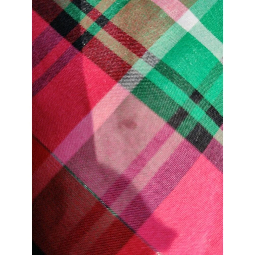 Girls Osh Kosh Red,Green pink plaid sleeveless crinoline twirly dress sz 18 mo